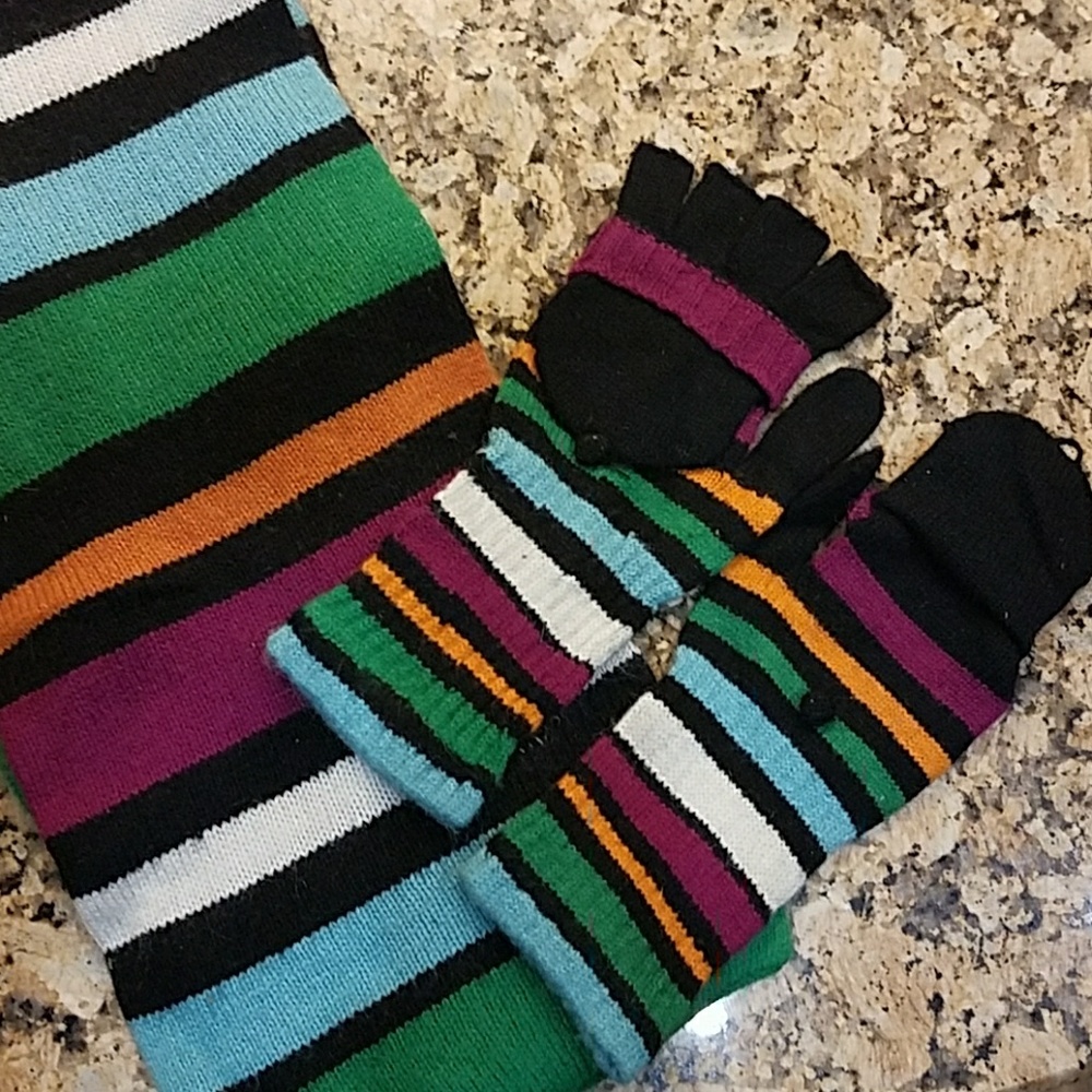 Winter scarf and gloves mittens